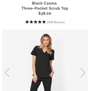 Figs Black scrub top and bottom (top M bottoms L)